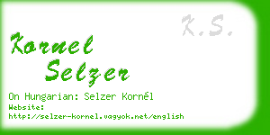 kornel selzer business card