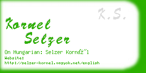 kornel selzer business card